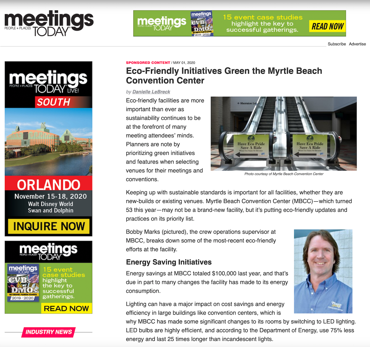 Eco-Friendly Initiatives Green the Myrtle Beach Convention Center 
